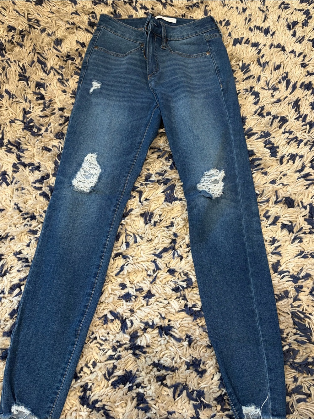 LC Lauren Conrad Distressed Dark Blue Super Skinny Jeans size 6